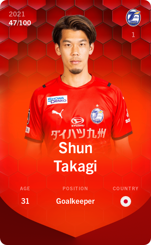 Sorare - Sorare Official - Shun Takagi 2021-22 • Rare 47/100 - NFT # 59319670521224291471428929021973298379782416991315386119164956957281046790487