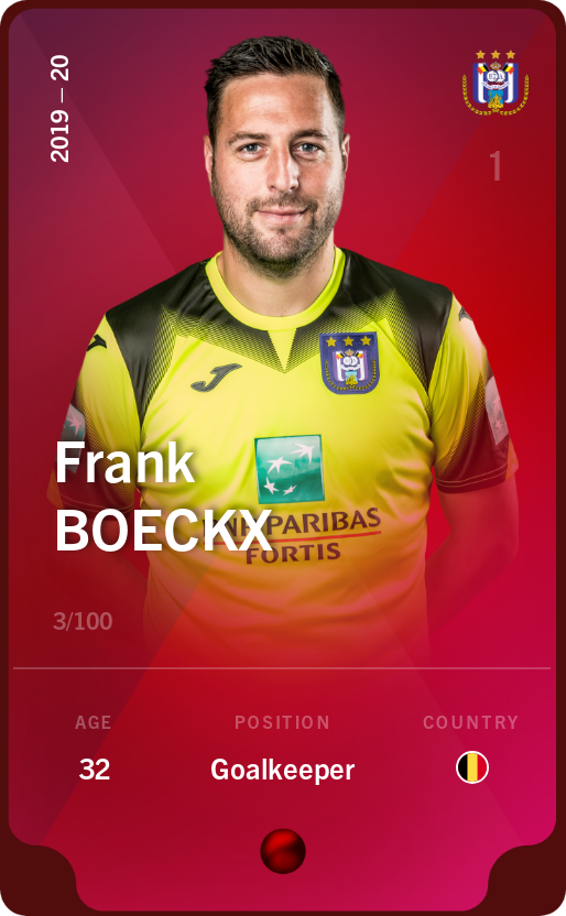 Sorare - Sorare Official - Frank Boeckx 2019-20 • Rare 3/100 - NFT # 101583534188501436930515534609819091213462085202958182772856536691247292847488