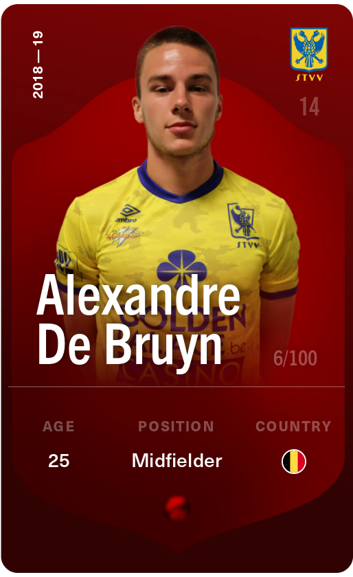 Sorare - Sorare Official - Alexandre De Bruyn 2018-19 • Rare 6/100 - NFT # 81067912366946368452231185489133718698330848112078919257438884300461772908953