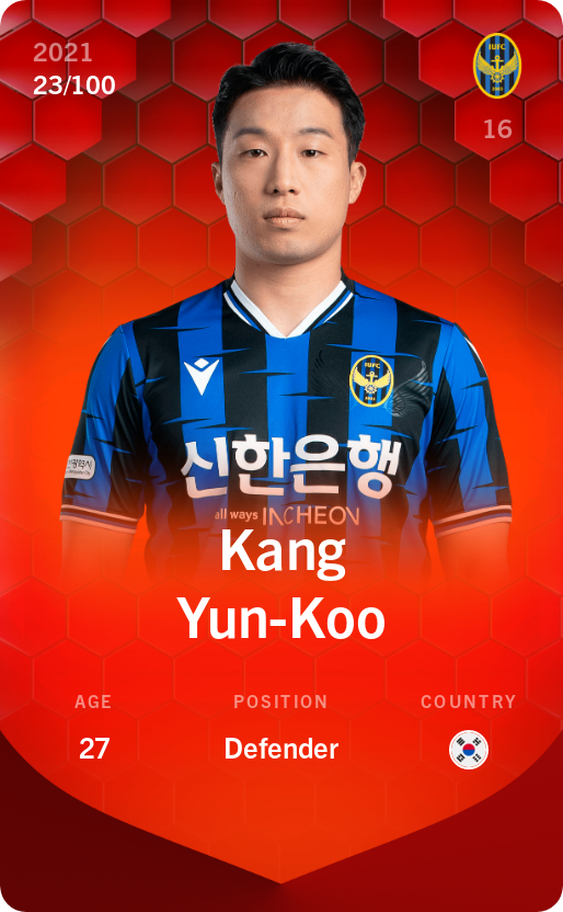 Sorare - Sorare Official - Kang Yun-Koo 2021-22 • Rare 23/100 - NFT # 72751141925650592125751784257860013986278201284527599067219020964208196755751