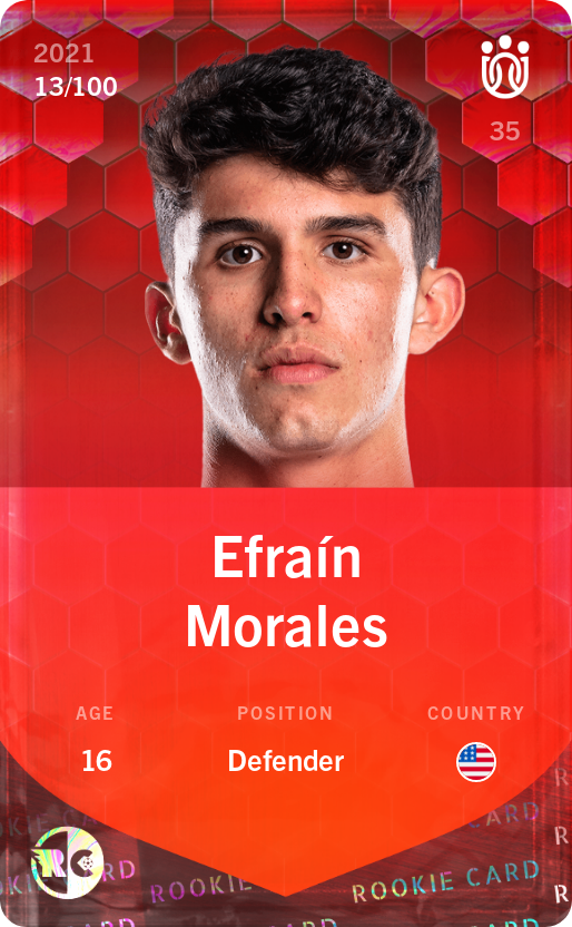 Sorare - Sorare Official - Efraín Morales 2021-22 • Rare 13/100 - NFT # 102976579603983297664948223729052445527765754969238048755316036847651616334493