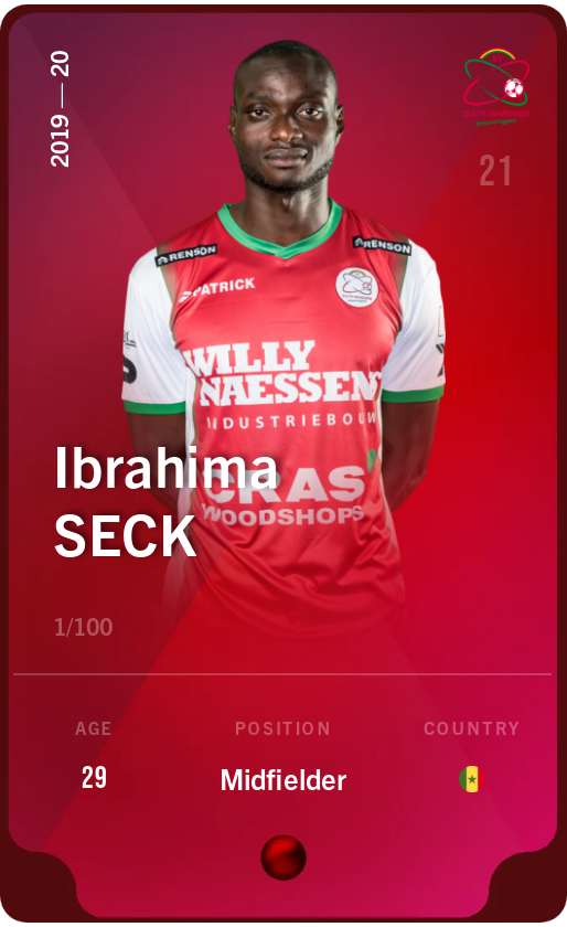 Sorare - Sorare Official - Ibrahima Seck 2019-20 • Rare 1/100 - NFT # 71471835165099110394561279752714227772005142976056081633179539294891255319870