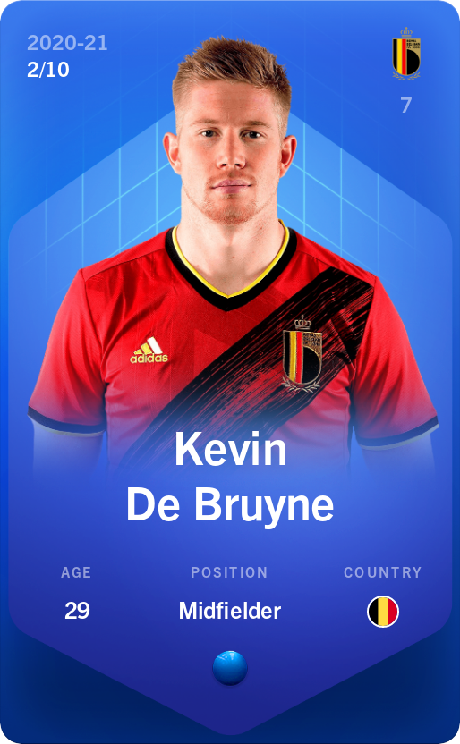 Sorare - Sorare Official - Kevin De Bruyne 2020-21 • Super Rare 2/10 - NFT # 110293051430632766217553423810610211930248583907254039812858136784895889457532