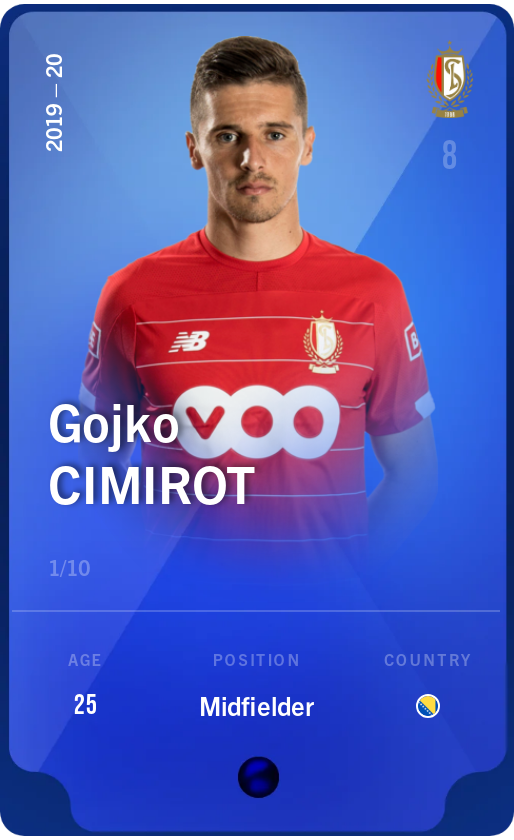 Sorare - Sorare Official - Gojko Cimirot 2019-20 • Super Rare 1/10 - NFT # 49091836620420237458163998034656255678816984863727550439341910534197254237105