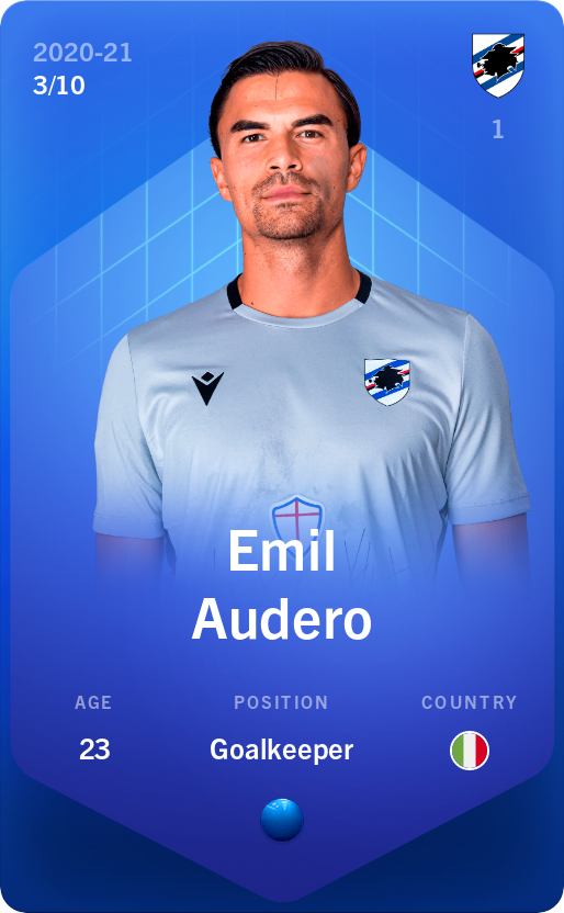 Sorare - Sorare Official - Emil Audero 2020-21 • Super Rare 3/10 - NFT # 114437439186226848903847341819492173510779995274950477653913915757884032500765