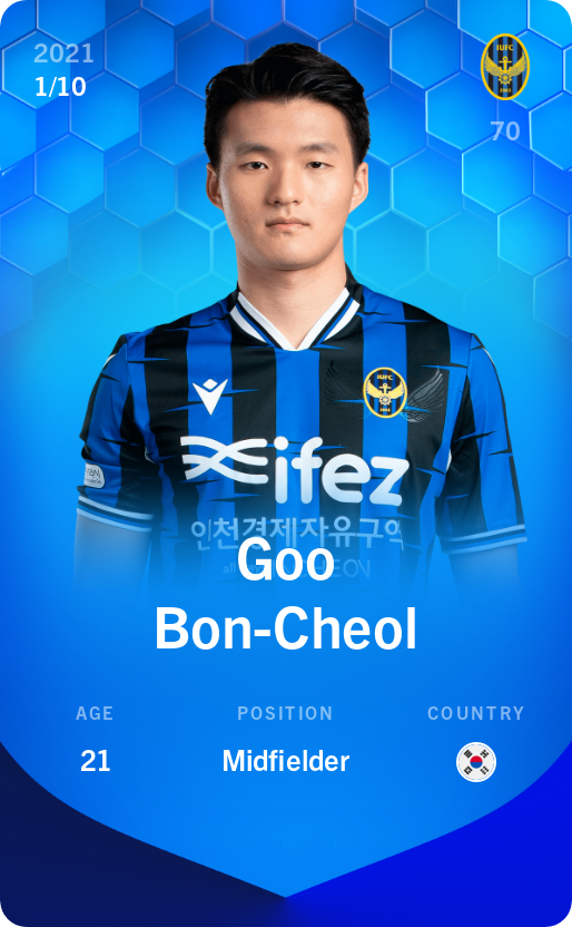 Sorare - Sorare Official - Goo Bon-Cheol 2021-22 • Super Rare 1/10 - NFT # 79148560067551944486631525765409841213675972318496241579238897992795231543849