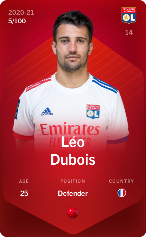 Sorare - Sorare Official - Léo Dubois 2020-21 • Rare 5/100 - NFT # 92167935970843958357092295552856941519368640045973577828834474554101543156191