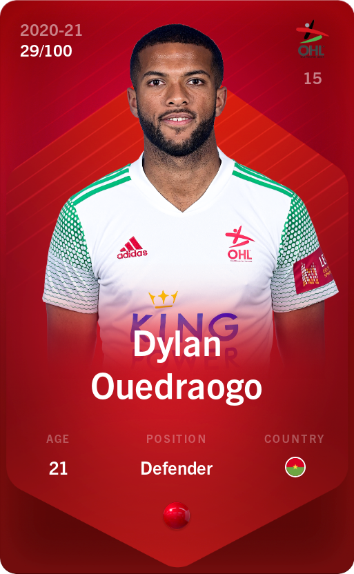 Sorare - Sorare Official - Dylan Ouedraogo 2020-21 • Rare 29/100 - NFT # 102445114757162279827511096353224283664996408173544216805639556869654679366182
