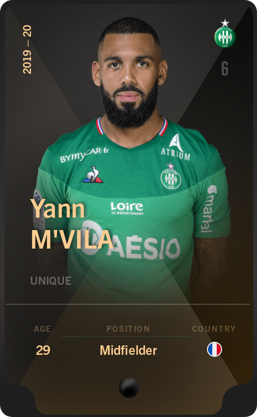 Sorare - Sorare Official - Yann M'Vila 2019-20 • Unique - NFT # 102069397264095290536983772130217672848502136011389709211539004570148395322598