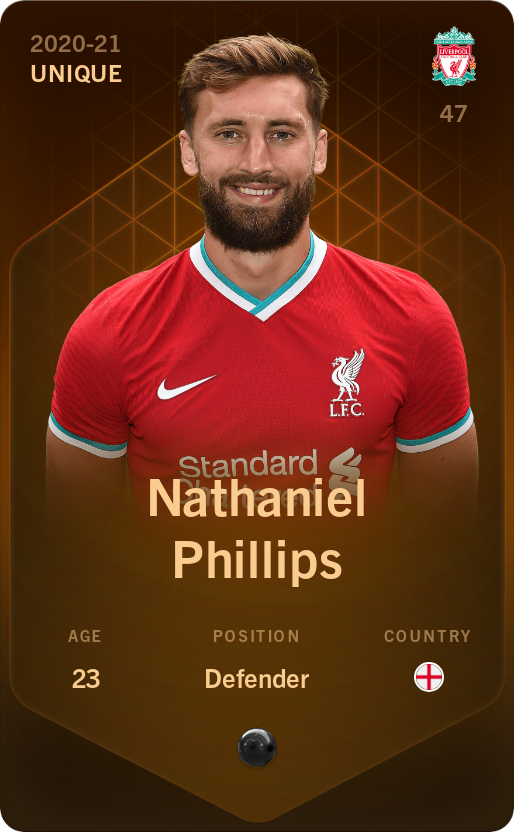 Sorare - Sorare Official - Nathaniel Phillips 2020-21 • Unique - NFT # 102717020624424032480252066864224526876113462338755229173047948076301301275366