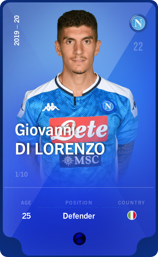 Sorare - Sorare Official - Giovanni Di Lorenzo 2019-20 • Super Rare 1/10 - NFT # 39703423653141204625722052918295569893636510074985708531228551090630691950628
