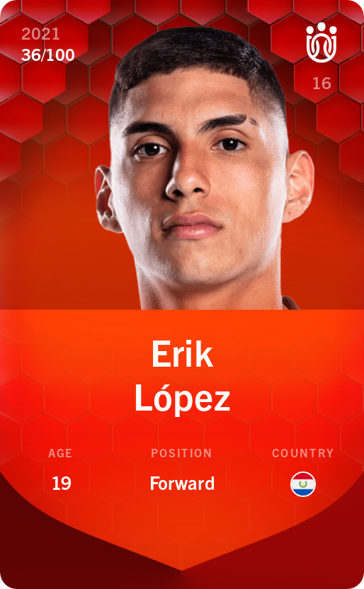 Sorare - Sorare Official - Erik López 2021-22 • Rare 36/100 - NFT # 51901354060805504643428510423168683907248945091202891675096569182561117306432