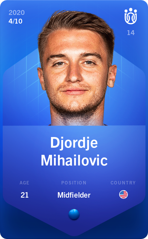 Sorare - Sorare Official - Djordje Mihailovic 2020-21 • Super Rare 4/10 - NFT # 18041324857723377759318588347274147456770001156040189592246068505903323301719