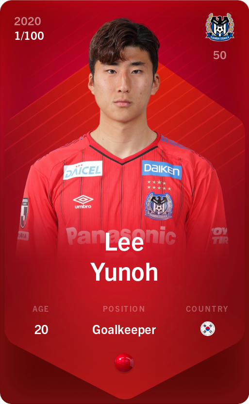 Sorare - Sorare Official - Lee Yunoh 2020-21 • Rare 1/100 - NFT # 47129413189595608379074486436881735793933814362086272650253171102796768091960