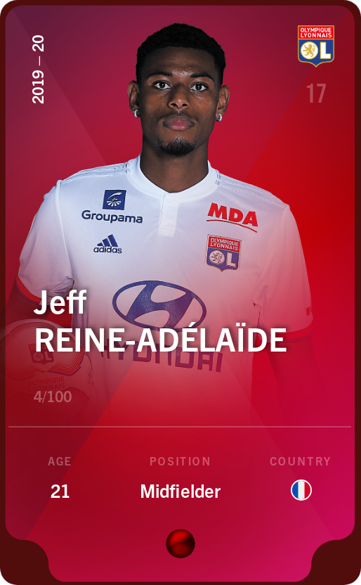 Sorare - Sorare Official - Jeff Reine-Adélaïde 2019-20 • Rare 4/100 - NFT # 2037052961985100572548722295170647886945136943944745408235378798502950413441