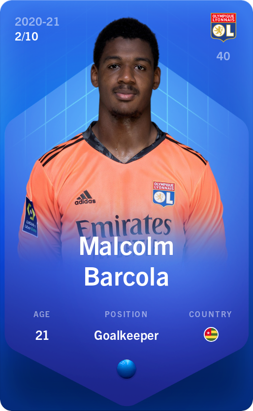 Sorare - Sorare Official - Malcolm Barcola 2020-21 • Super Rare 2/10 - NFT # 81127752644184634007577529784225278383695251512002680262393731296641220219091
