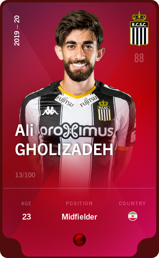 Sorare - Sorare Official - Ali Gholizadeh 2019-20 • Rare 13/100 - NFT # 33870714616180640033949373454904325036550439574447572238009577638311621911869