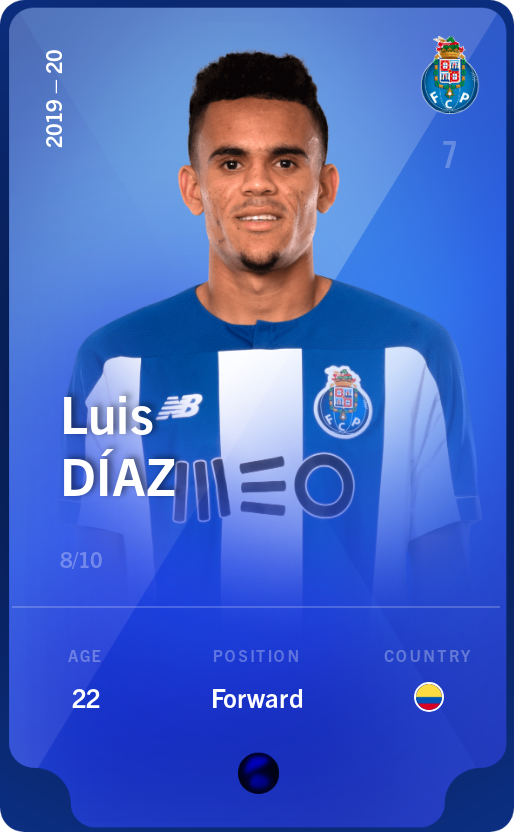 Sorare - Sorare Official - Luis Díaz 2019-20 • Super Rare 8/10 - NFT # 115533753537583146405871747735849192166043684713295395683759323627767077358256