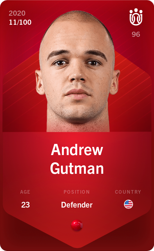 Sorare - Sorare Official - Andrew Gutman 2020-21 • Rare 11/100 - NFT # 34216826297543130265163511001300335290268994037383699046900053246883553664976