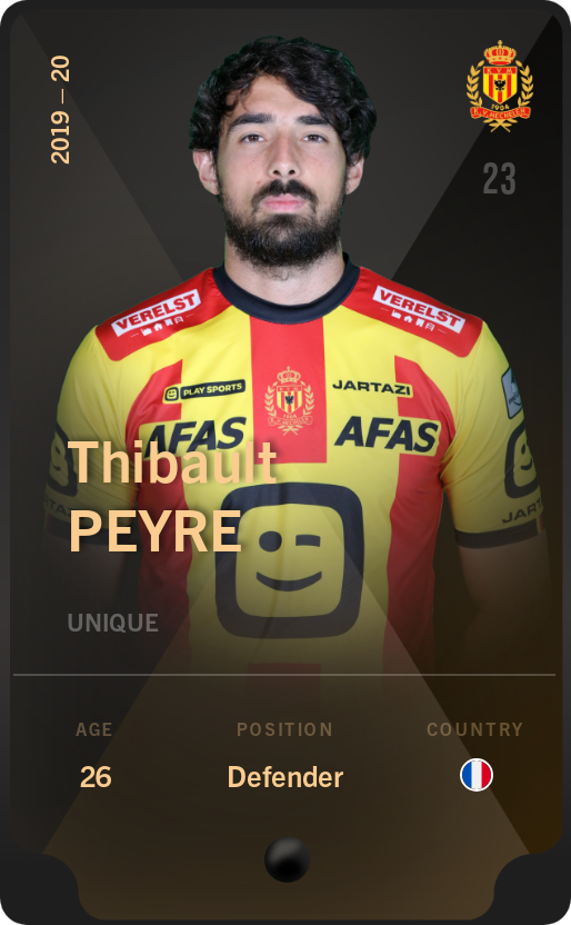 Sorare - Sorare Official - Thibault Peyre 2019-20 • Unique - NFT # 49254695275911003079085535716974809430732468998574794312409169248184655730162