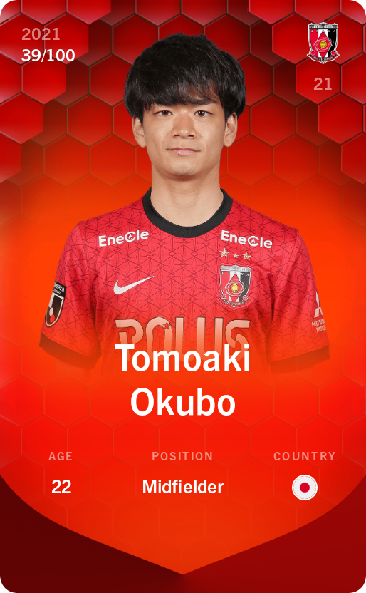 Sorare - Sorare Official - Tomoaki Okubo 2021-22 • Rare 39/100 - NFT # 62620025578858671352694994856939348789913697981012213950987044230785571571225
