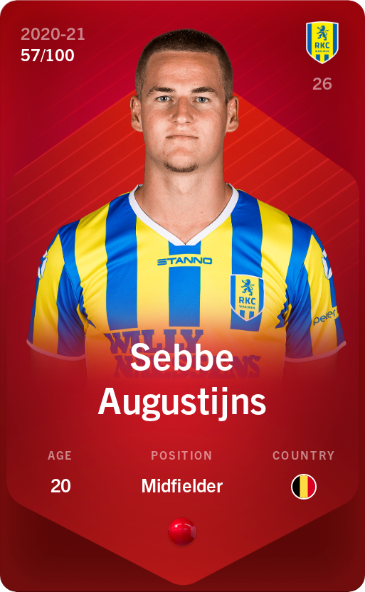 Sorare - Sorare Official - Sebbe Augustijns 2020-21 • Rare 57/100 - NFT # 49158145790552394182462284136666611427977656783543559719464353608067953016296