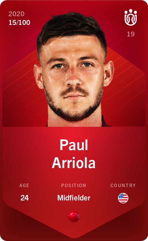 Sorare - Sorare Official - Paul Arriola 2020-21 • Rare 15/100 - NFT # 12184484338308302081486339540430933267549874644923259853216029969265515726756