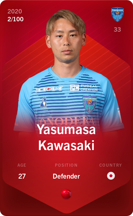 Sorare - Sorare Official - Yasumasa Kawasaki 2020-21 • Rare 2/100 - NFT # 33908566276593635845404107299072787470504107300191956131475842909174112955315