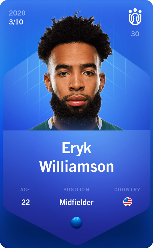Sorare - Sorare Official - Eryk Williamson 2020-21 • Super Rare 3/10 - NFT # 66822029213569379494158851900223340097132563410073590738754963720413383917982