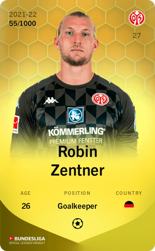 Robin Zentner 2021-22 • Limited 55/1000