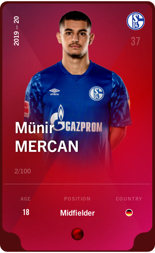 Sorare - Sorare Official - Münir Mercan 2019-20 • Rare 2/100 - NFT # 14388416990198259485512669366940417837194380885288660651421460277551920989649