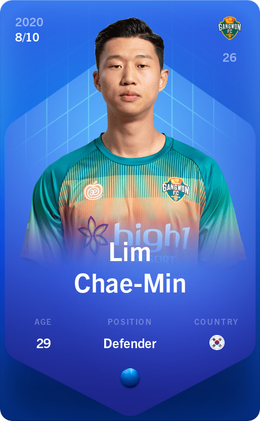 Sorare - Sorare Official - Lim Chae-Min 2020-21 • Super Rare 8/10 - NFT # 16854019346672911315573509305977090960906153826328924855197976544134661675018