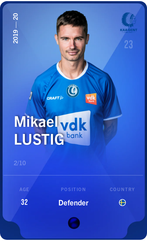 Sorare - Sorare Official - Mikael Lustig 2019-20 • Super Rare 2/10 - NFT # 2321854221410821771833378515293006180098730298379615462171962419663872872113
