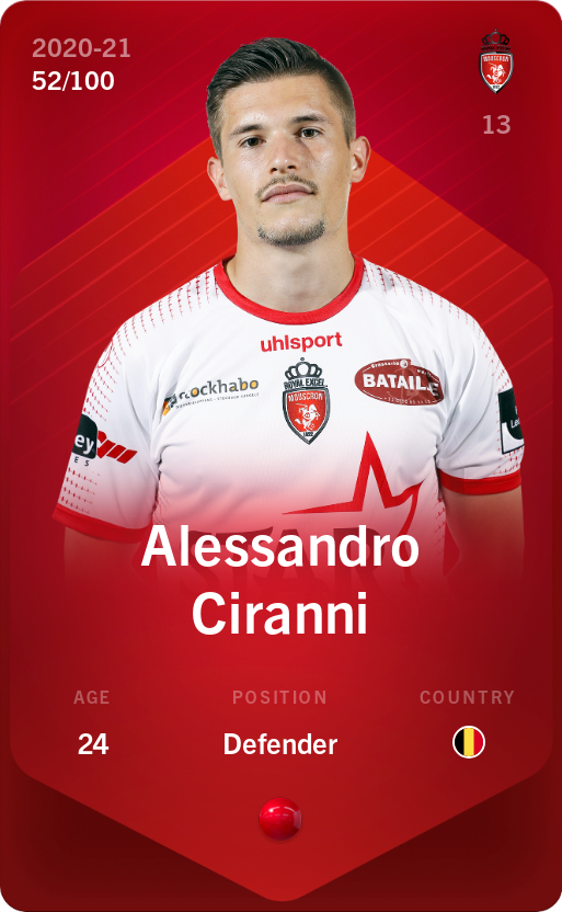 Sorare - Sorare Official - Alessandro Ciranni 2020-21 • Rare 52/100 - NFT # 62326568110679647309421249982733728974549631932026870865625169591444654627773