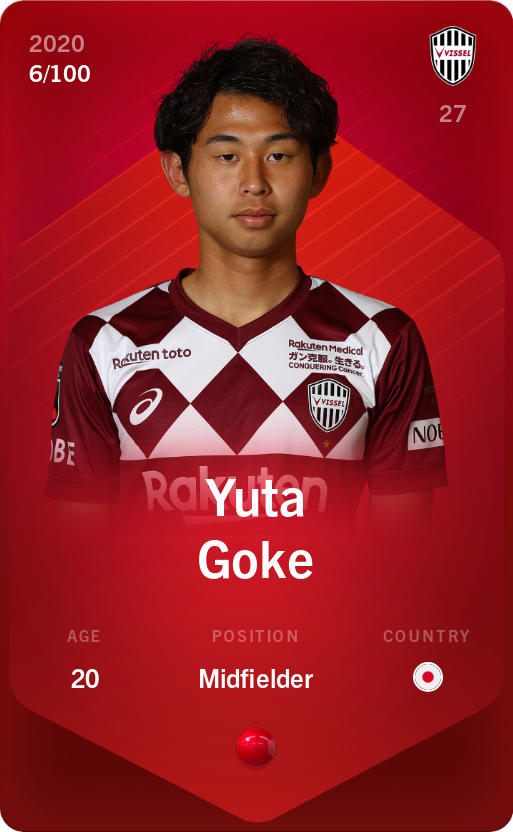 Sorare - Sorare Official - Yuta Goke 2020-21 • Rare 6/100 - NFT # 31340877645402839038310808574348741487087352112692148773835547136204496091249