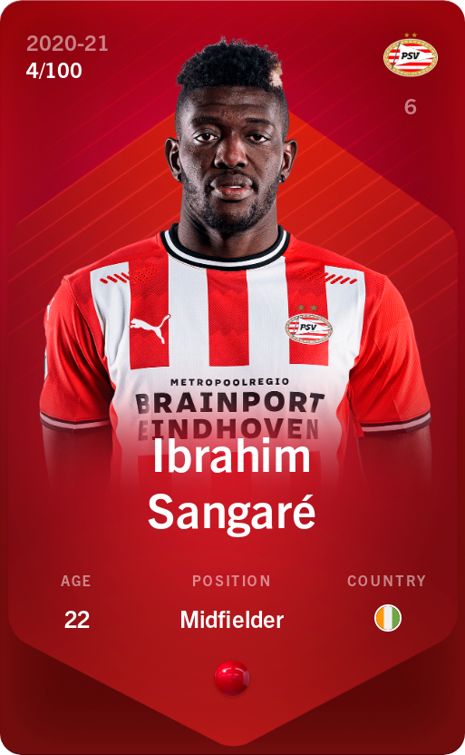 Sorare - Sorare Official - Ibrahim Sangaré 2020-21 • Rare 4/100 - NFT # 56633452380737084364889296320604315237787990405412579650394721919260833854477