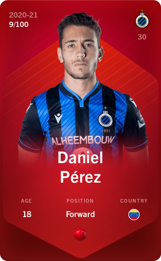 Sorare - Sorare Official - Daniel Pérez 2020-21 • Rare 9/100 - NFT # 38301357220704108546158981678262294527710830694493088076987160927024178186798