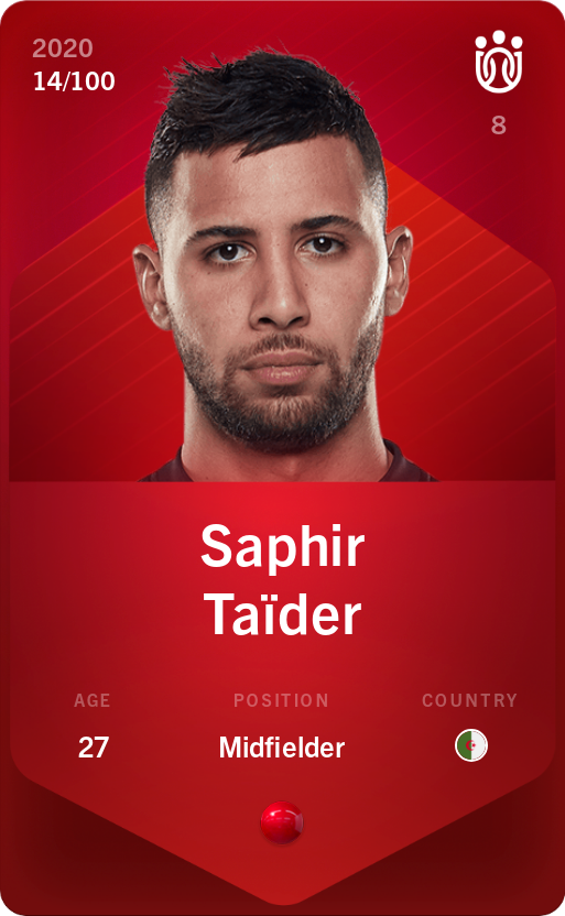 Sorare - Sorare Official - Saphir Taïder 2020-21 • Rare 14/100 - NFT # 37797808159371985260408221101020105579204430869702209831809677041314389662931