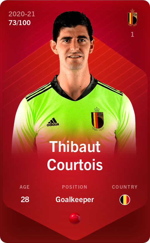 Sorare - Sorare Official - Thibaut Courtois 2020-21 • Rare 73/100 - NFT # 86670201337742273792767237923854336063875399869052610155858864845893245380511
