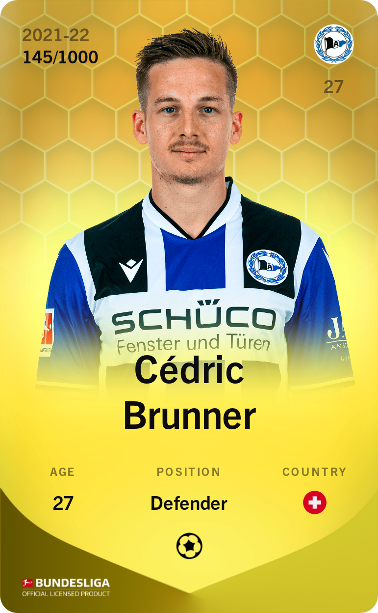 Sorare - Sorare Official - Cédric Brunner 2021-22 • Limited 145/1000 - NFT # 78018563677117094791830799773860179616293702369415793442378108578051157932127