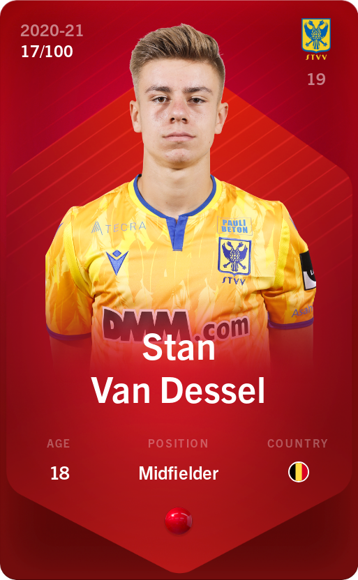 Sorare - Sorare Official - Stan Van Dessel 2020-21 • Rare 17/100 - NFT # 44433222235526666369858269855207904534604726088915425323554012146194263020530
