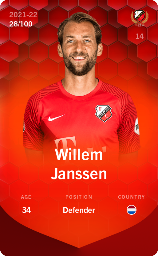 Sorare - Sorare Official - Willem Janssen 2021-22 • Rare 28/100 - NFT # 93610666349452999169329148221529493473264401756208319996994151749622934930165