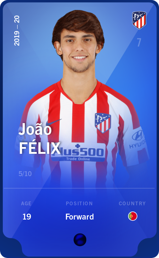 Sorare - Sorare Official - João Félix 2019-20 • Super Rare 5/10 - NFT # 36985810606469323052423971077717270507468611286194883595802868692945834417093