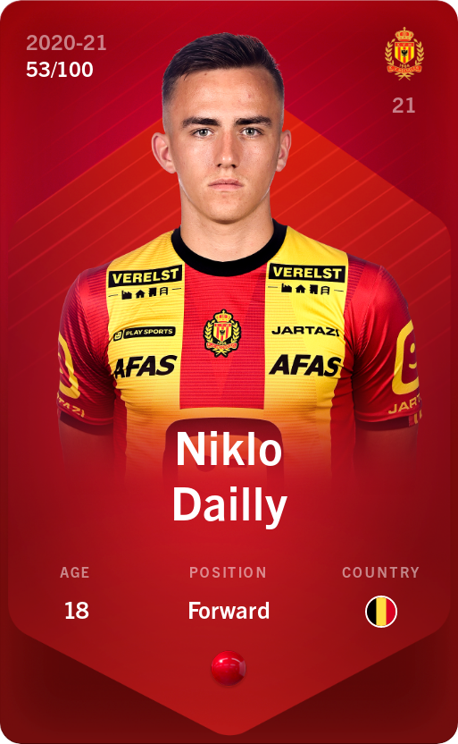 Sorare - Sorare Official - Niklo Dailly 2020-21 • Rare 53/100 - NFT # 41813032305892261782515723312751525779377550746214910447548740254527613457840