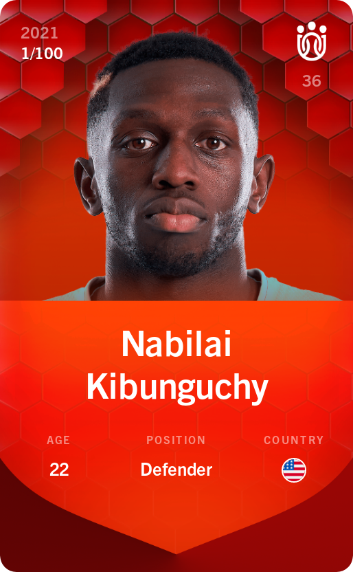 Sorare - Sorare Official - Nabilai Kibunguchy 2021-22 • Rare 1/100 - NFT # 72347014178224982461409470303308652144945561329958121397315595952017134835733