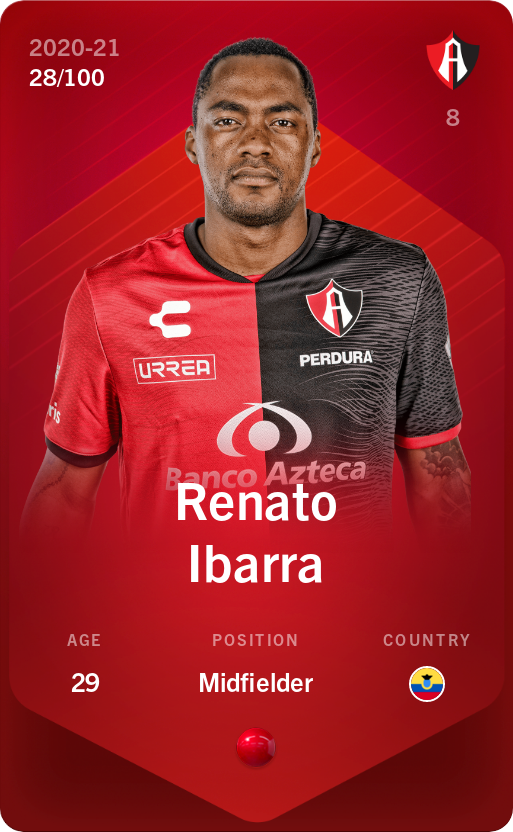 Sorare - Sorare Official - Renato Ibarra 2020-21 • Rare 28/100 - NFT # 1439356758776454010601907553980348350131585964920624734814843073080662395987