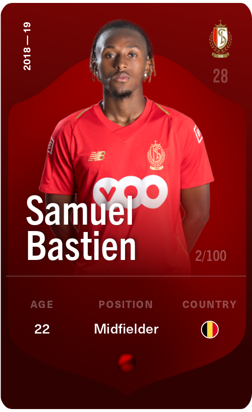 Sorare - Sorare Official - Samuel Bastien 2018-19 • Rare 2/100 - NFT # 83552410060827560579205844127478017637562302413551896377827582680422664677189