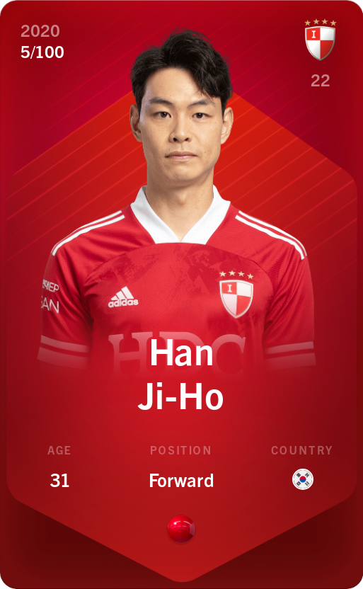 Sorare - Sorare Official - Han Ji-Ho 2020-21 • Rare 5/100 - NFT # 89006031003737252548376582556523088304557106533457512635918942848533064117485