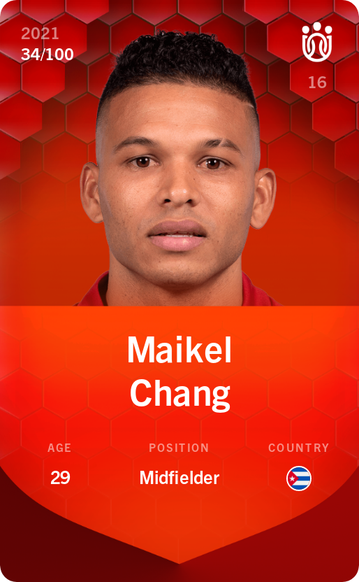 Sorare - Sorare Official - Maikel Chang 2021-22 • Rare 34/100 - NFT # 97868493799989388619794905642908466442008031824315882257530678322199395567756