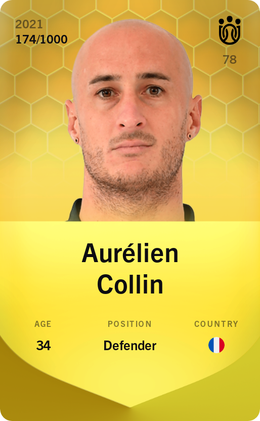 Sorare - Sorare Official - Aurélien Collin 2021-22 • Limited 174/1000 - NFT # 11373070296218468523182977211416811211046955852128774684857479707079887649940